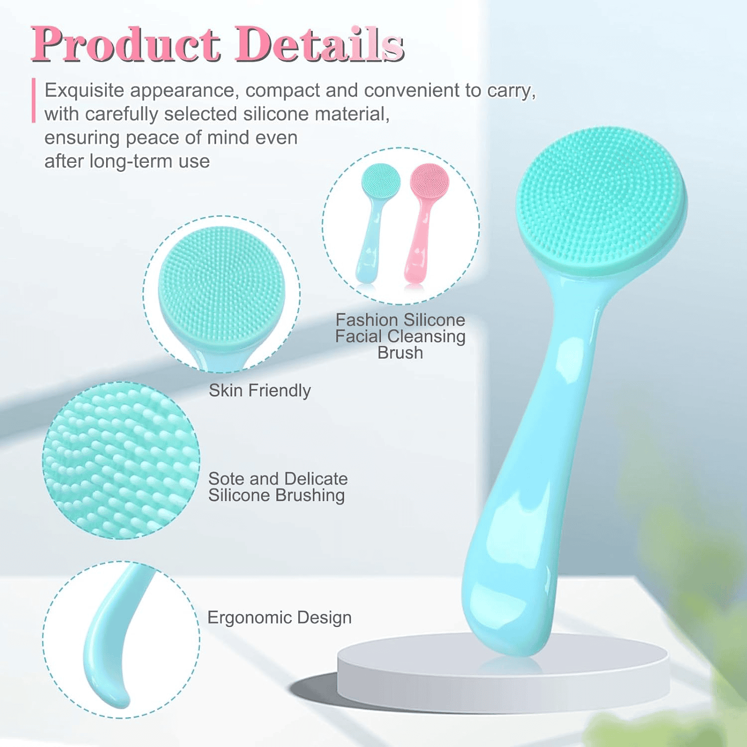 Silicon Facial Cleansing Brush, Soft Face Massage Wash Brush, Exfoliator Face Wash Scrub Cleanser Silicon Facial Cleansing Brush, Soft Face Massage Wash Brush, Exfoliator Face Wash Scrub Cleanser